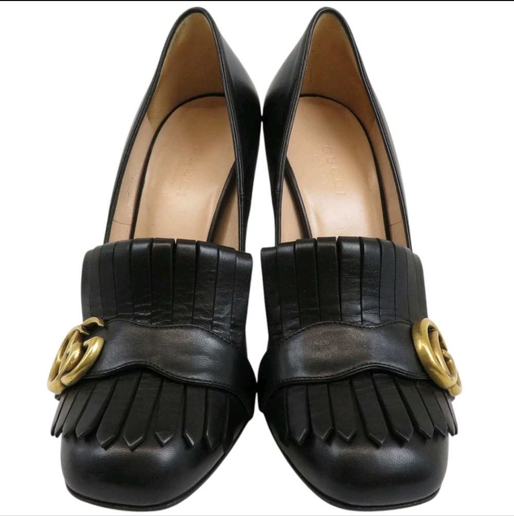 Gucci Marmont GG Mid Heel Loafers - Picture 2 of 13